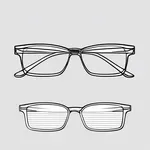 black-framed rectangular eyeglasses image